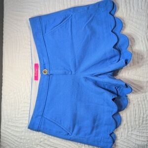 Lilly Pulitzer High Waist Blue Scalloped Shorts